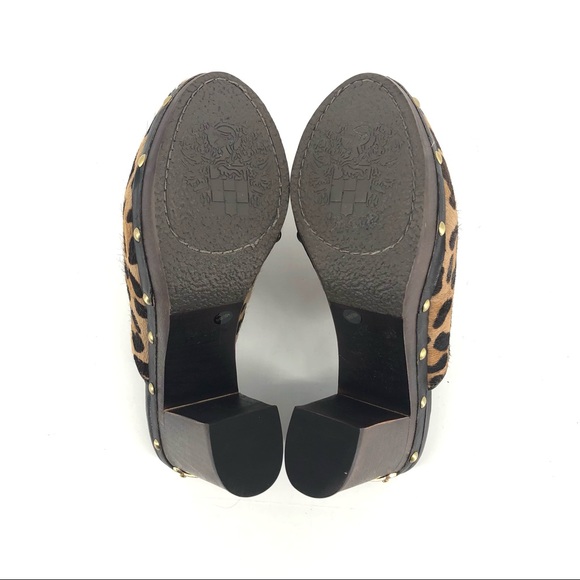 Vince Camuto Porsha Leopard Calf Hair Mules Clogs - Picture 7 of 9